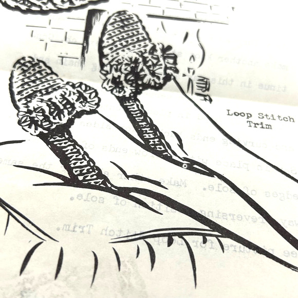 Mail Order Patterns By Pauline Vintage 1950's Crochet Slippers Pattern # 2-615 - Picture 2 of 4